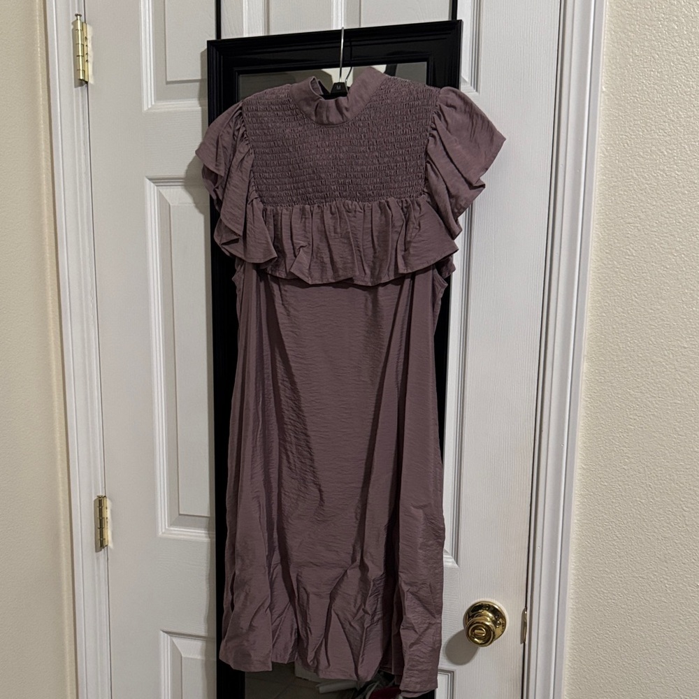 a new day Mauve Midi Dress with Ruffle Detail